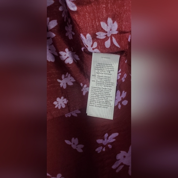 Madewell blouse V-Neck Button-Front Shirt Floral Print Size L - Picture 8 of 14